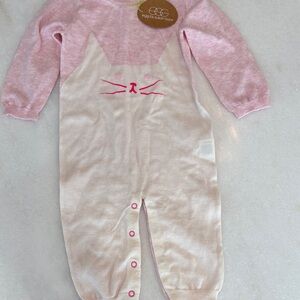 Adorable Pink and Cream Cat Onsie 6 months